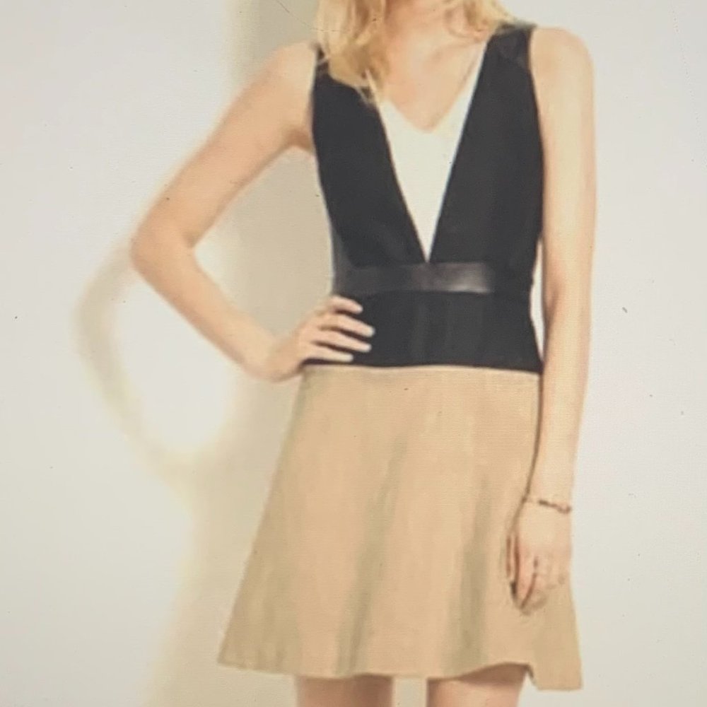 Ann Taylor Women's Multicolor A-Line Dress Size 12 Sleeveless V-neck